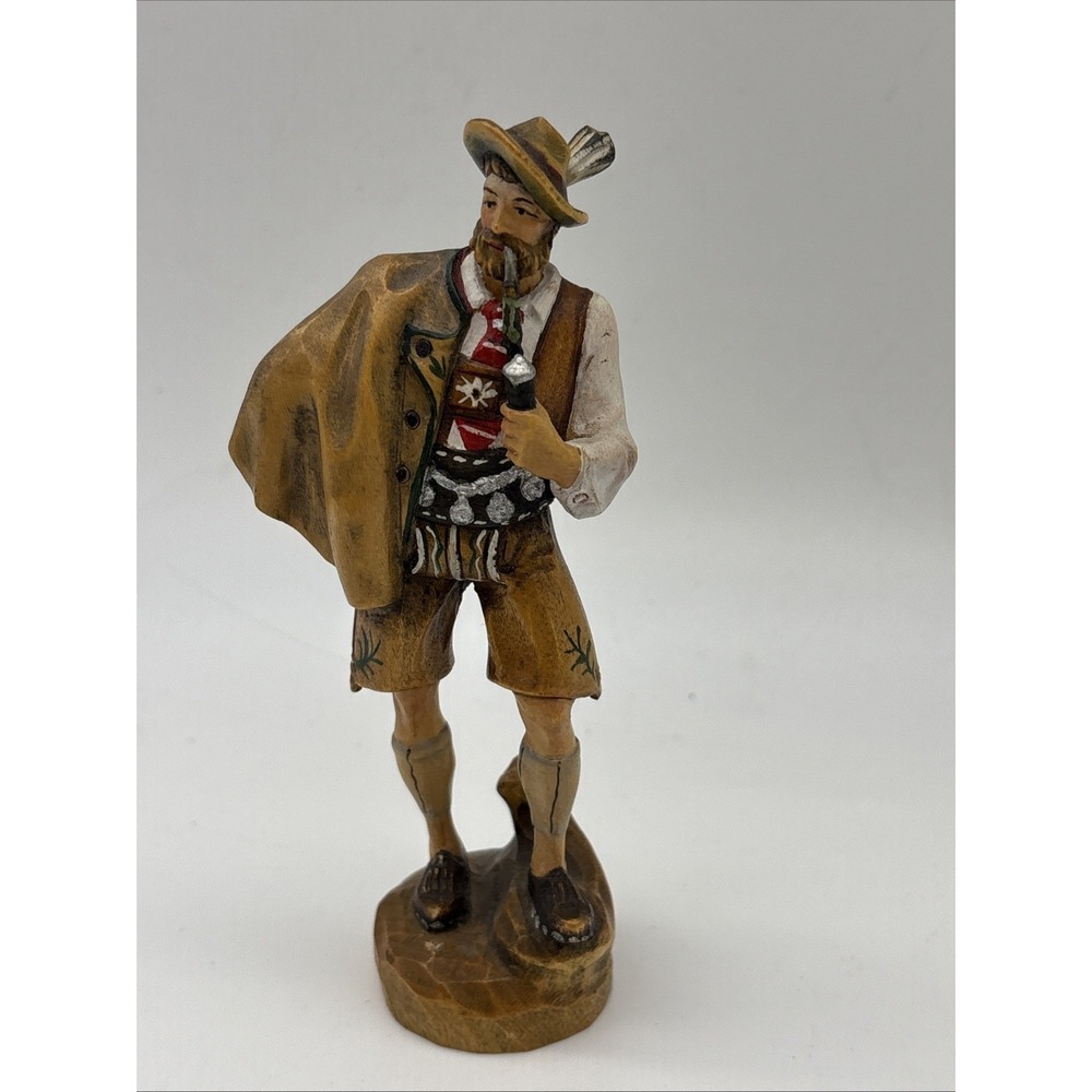 ANTON FISCHER HAND CARVED WOOD FIGURINE 5"